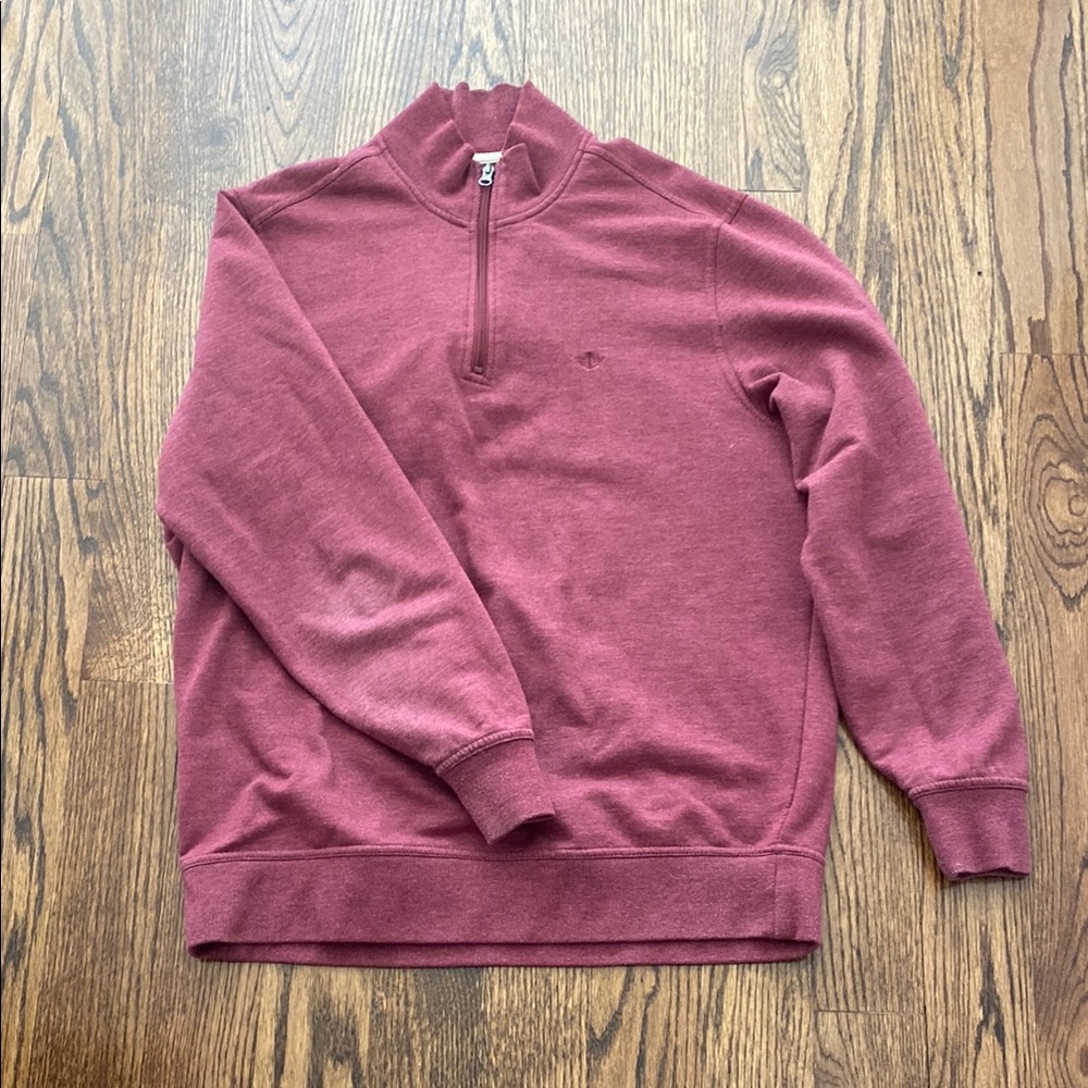 Men's Burgundy Quarter-Zip Sweater